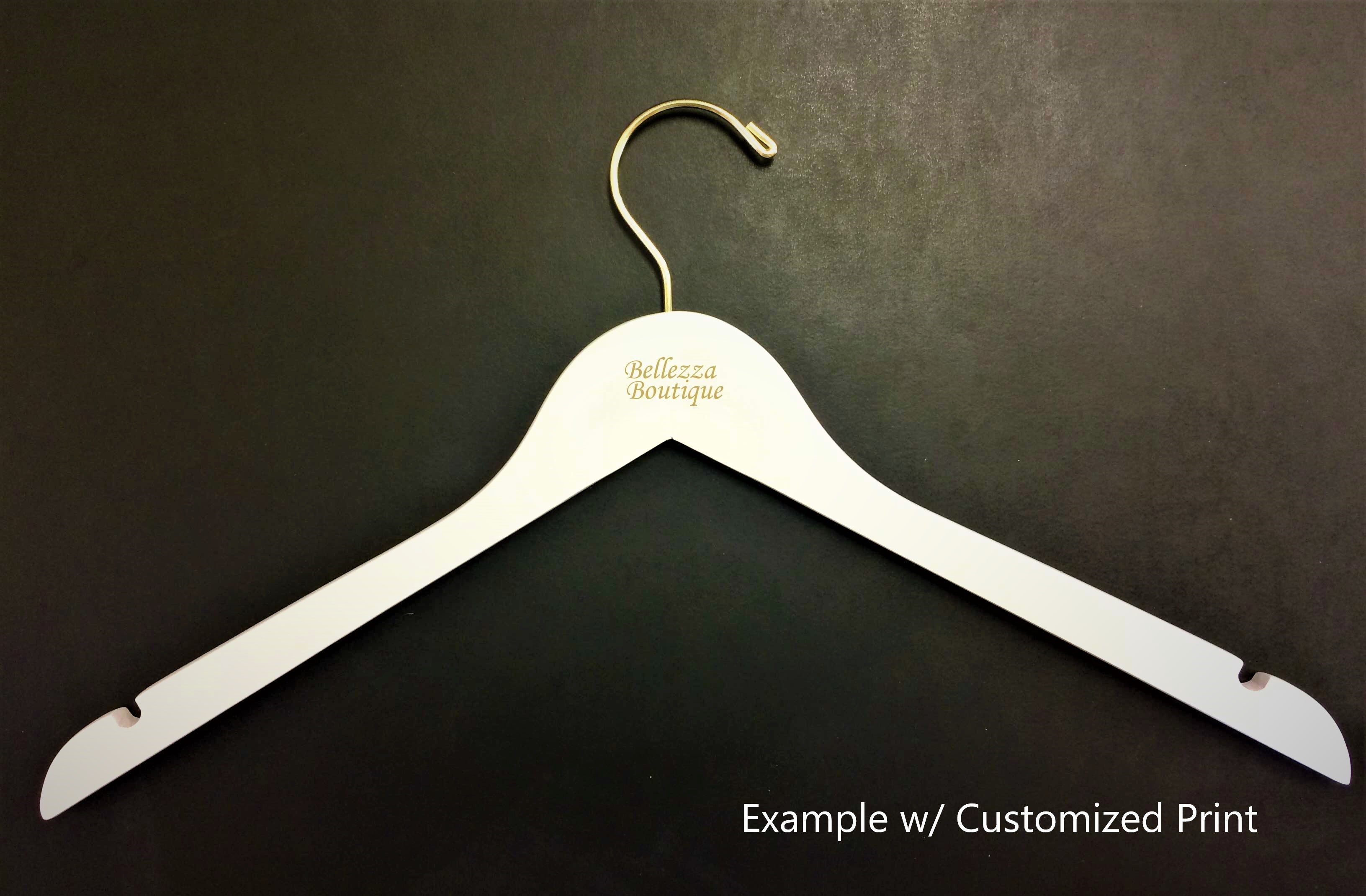Royal Heirloom White Wooden Clothes Hangers (Silver or Gold Hook)
