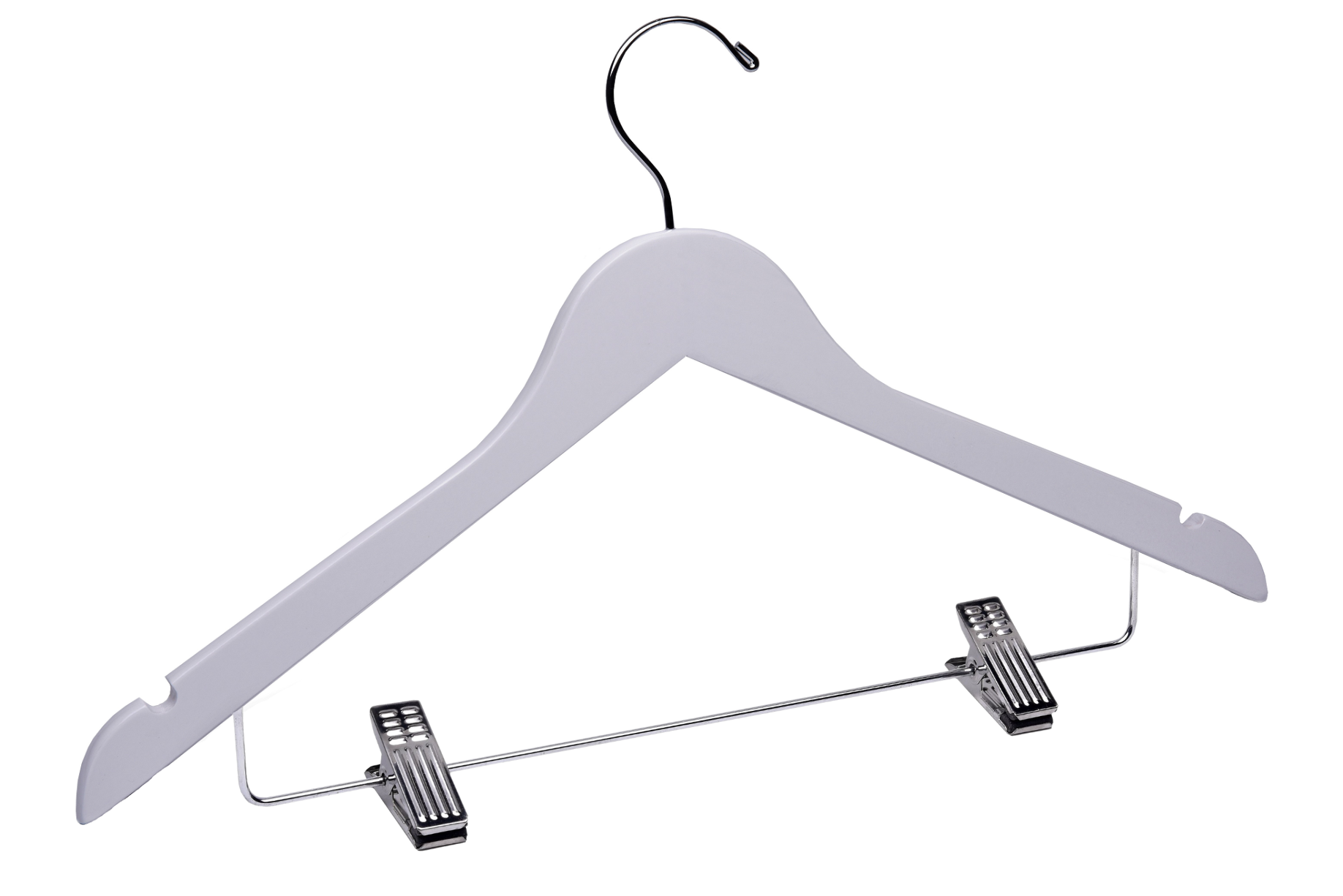 White Premium Wooden Combination Hangers