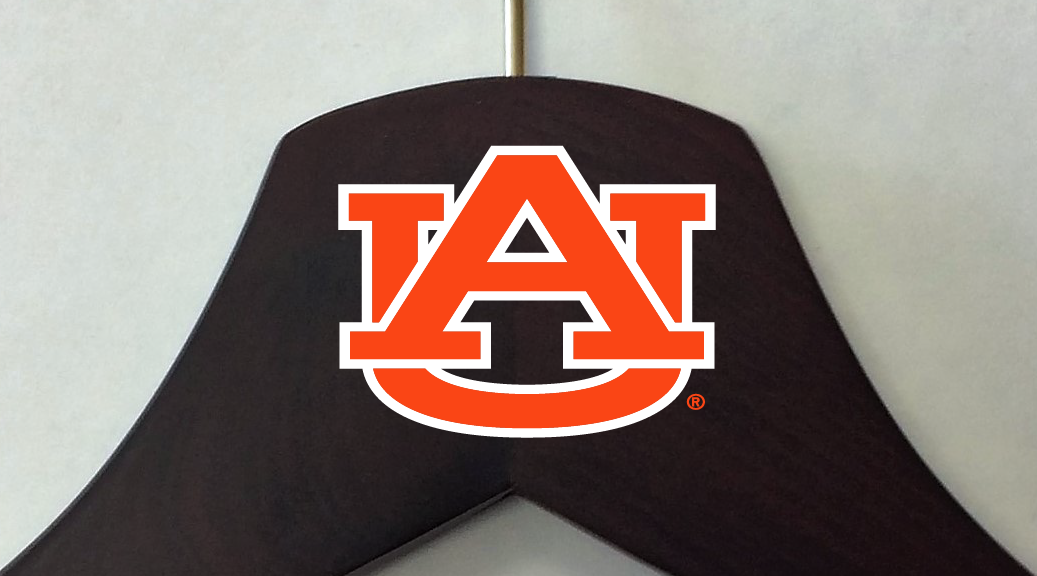 Auburn Tigers Dark Walnut Wooden Dress Shirt Hangers