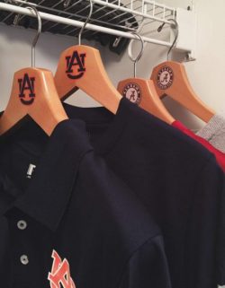 Auburn Tigers Natural Wooden Dress Shirt Hangers