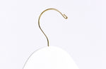 Load image into Gallery viewer, Top of Stark White Wooden Clothes Hanger with a gold hook for residential homes and retail spaces #hook-color_gold-hook
