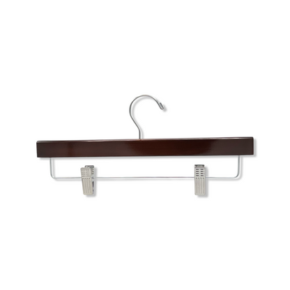 Dark Walnut Top &amp; Bottom Wooden Hangers Mixed Pack