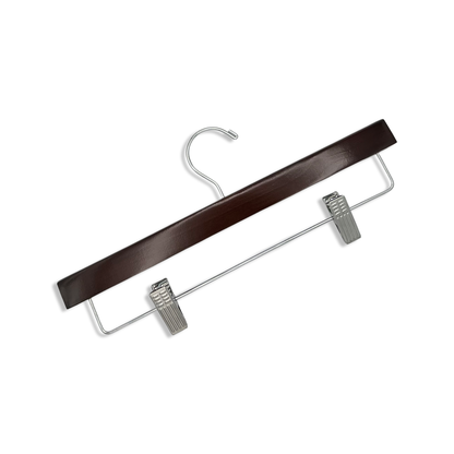 Dark Walnut Top &amp; Bottom Wooden Hangers Mixed Pack