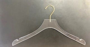 Clear Acrylic Premium Clothes Hangers with Gold Hook